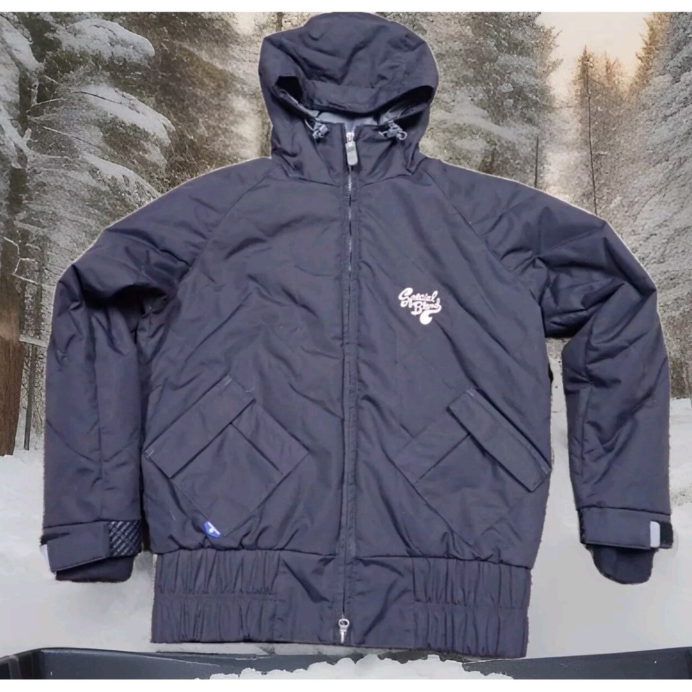 Special Blend Snowboard Jacket Youth‎ XL Black Excellent Quilted Hooded 3K Coat